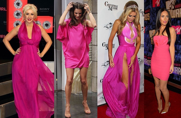 Знаменитые девушки в розовых платьях