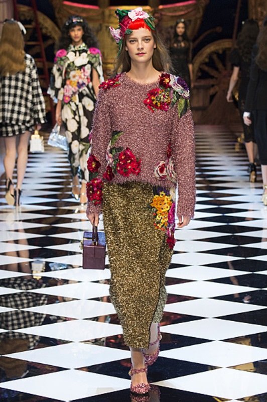 Блестящая коллекция Dolce & Gabbana представлена на Неделе моды в Милане