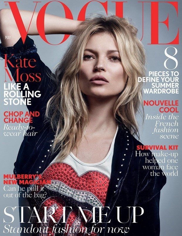 Кейт Мосс в стиле «Rolling Stone» для Vogue