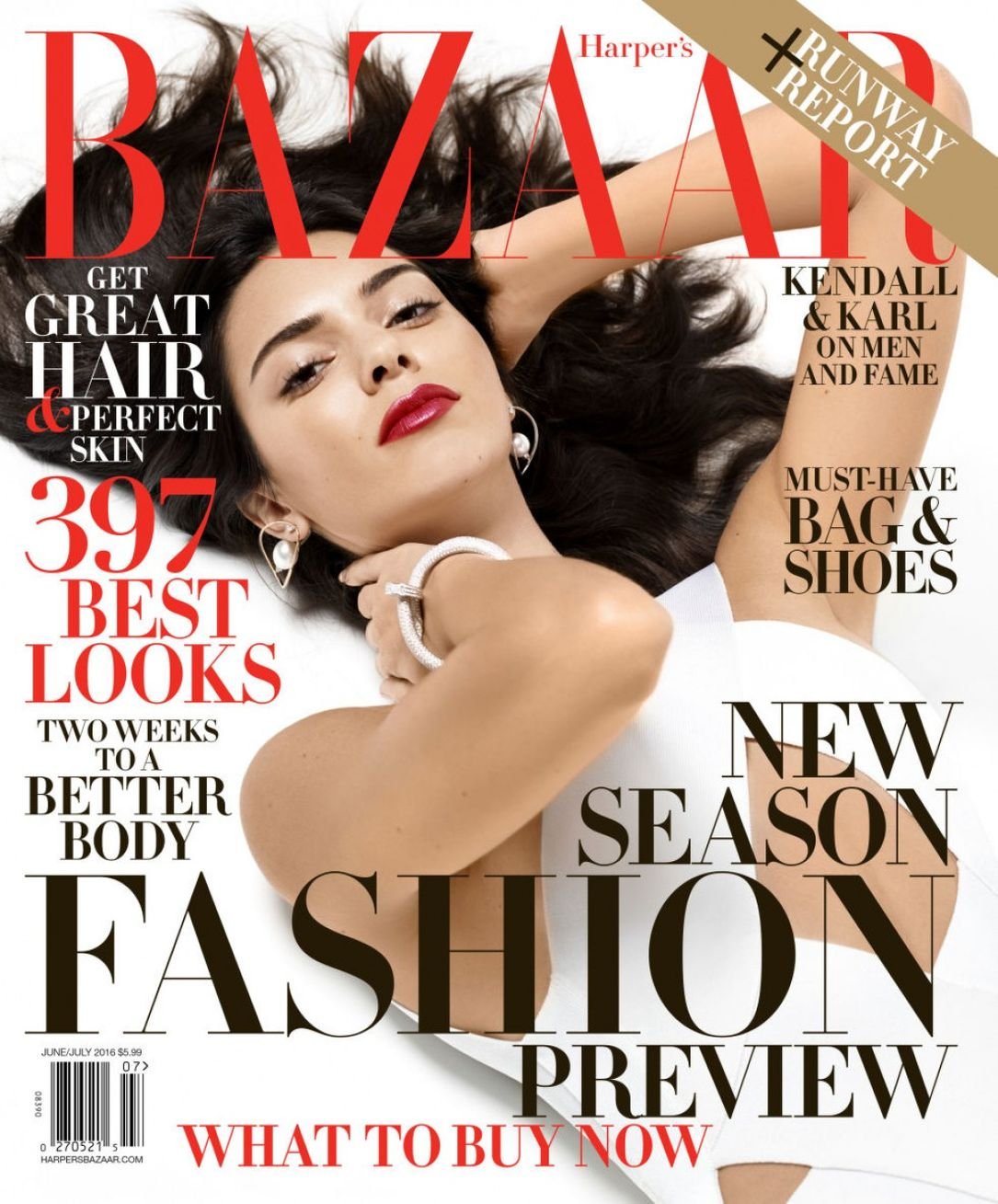 Кендалл Дженнер украсила обложку американского Harper's Bazaar