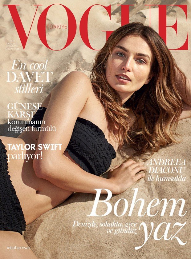 Зеленоглазая Андреа Диакону украсила обложку турецкого Vogue