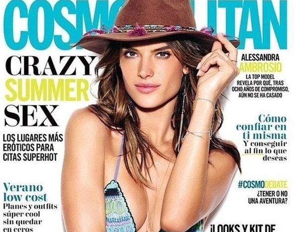 Алессандра Амбросио на обложке Cosmopolitan в купальнике