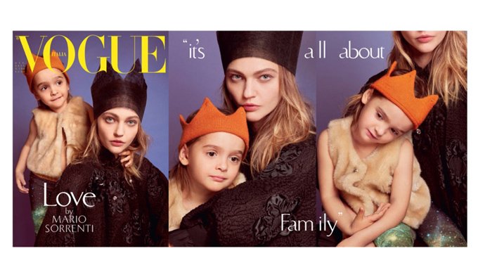 Семейные портреты звезд на обложках Vogue Italia