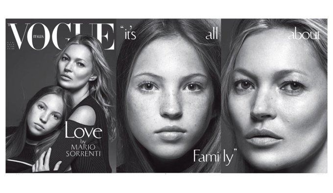 Семейные портреты звезд на обложках Vogue Italia