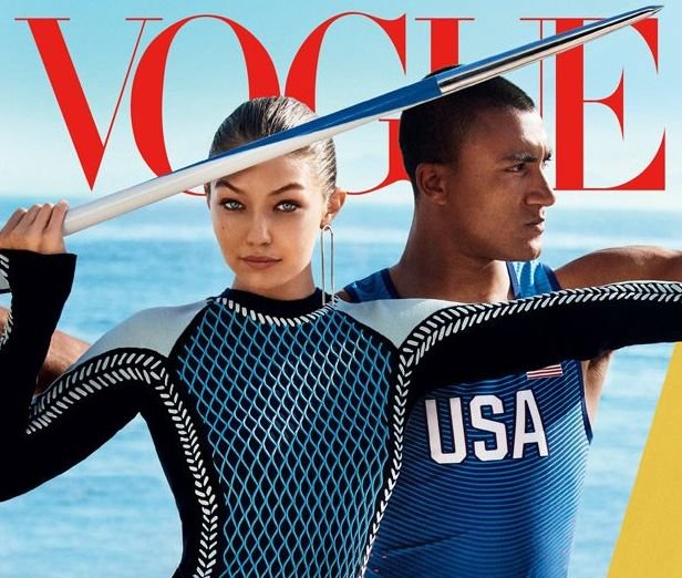 Джиджи Хадид и Эштон Итон вместе позируют для Vogue