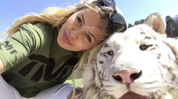 Виктория Боня заставила переживать фанатов, гуляя с тигром