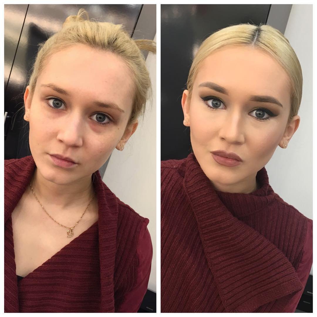До и после макияжа русские