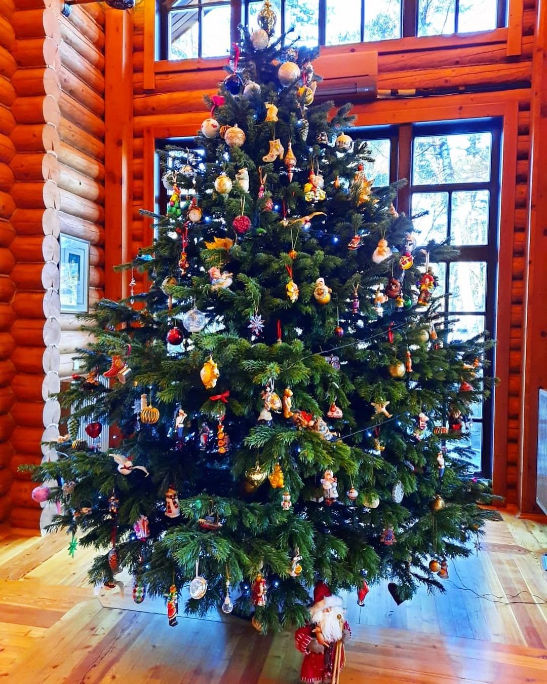 Юлия Высоцкая установила новогоднюю елку в загородном доме