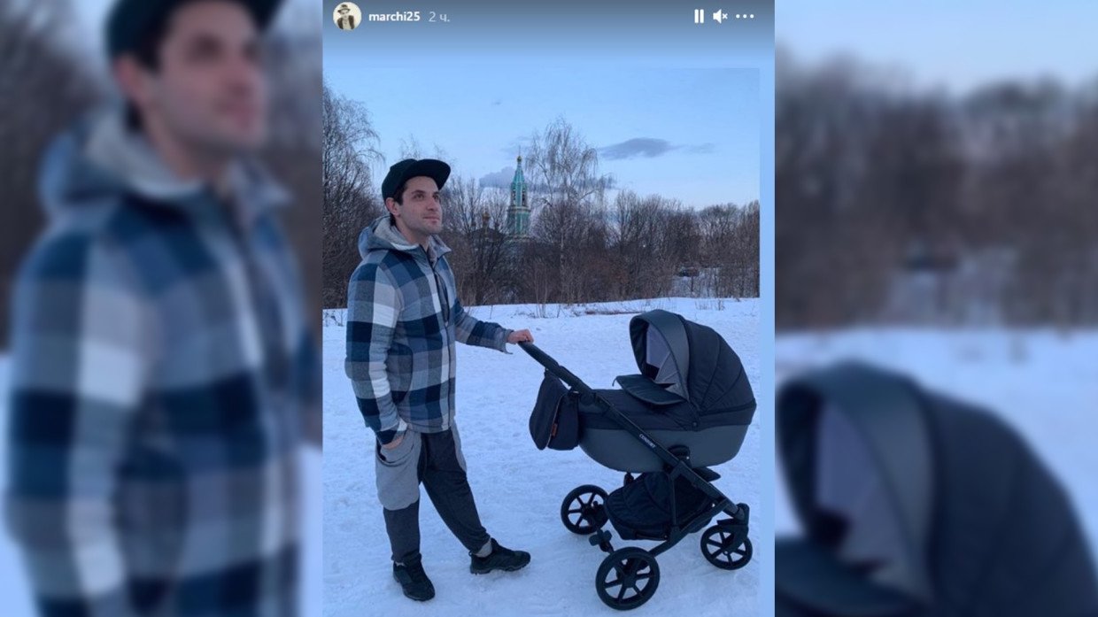 Марк Богатырёв показал прогулку с новорожденным сыном