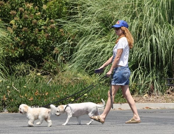 Пэтси Палмер выгуливала своих собак в футболке с интересной надписью