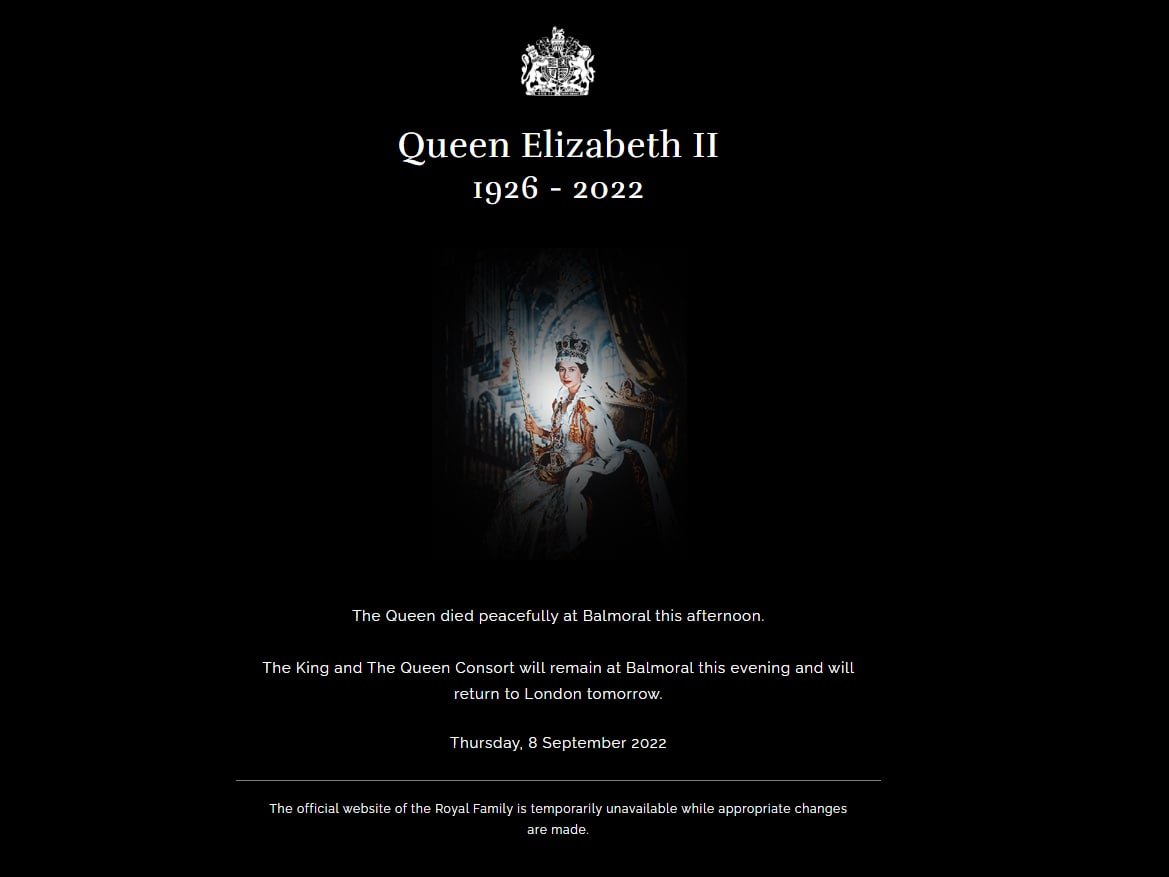 Закончилась эпоха: умерла королева Великобритании Елизавета II