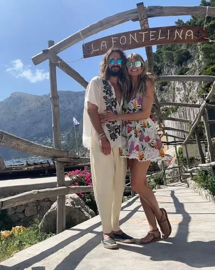 Хайди Клум и Том Каулитц отметили годовщину свадьбы в жаркой Италии. Топ фото модели в нижнем белье для глянцевых обложек